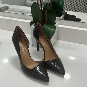 Jessica Simpson Black Patent D’Orsay Pumps